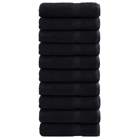 Premium Hand Towels SOLUND 10 pcs Black 50x100 cm 600 gsm