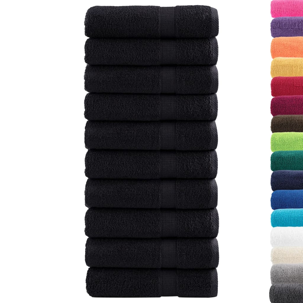 Premium Hand Towels SOLUND 10 pcs Black 50x100 cm 600 gsm