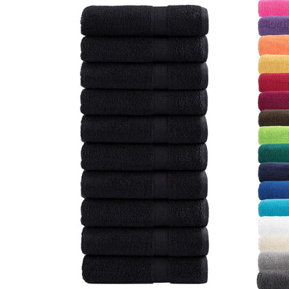 Premium Hand Towels SOLUND 10 pcs Black 50x100 cm 600 gsm