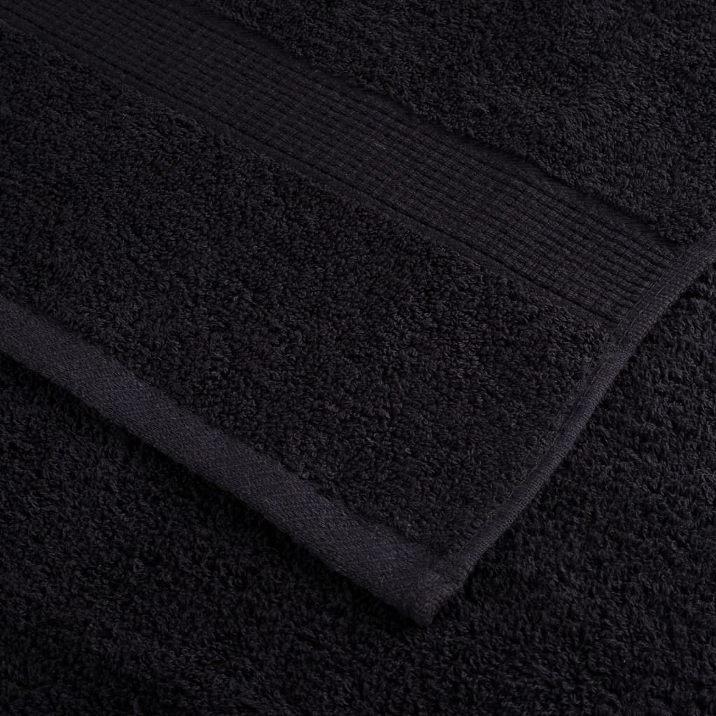 Premium Sauna Towels SOLUND 10 pcs Black 80x200 cm 600 gsm