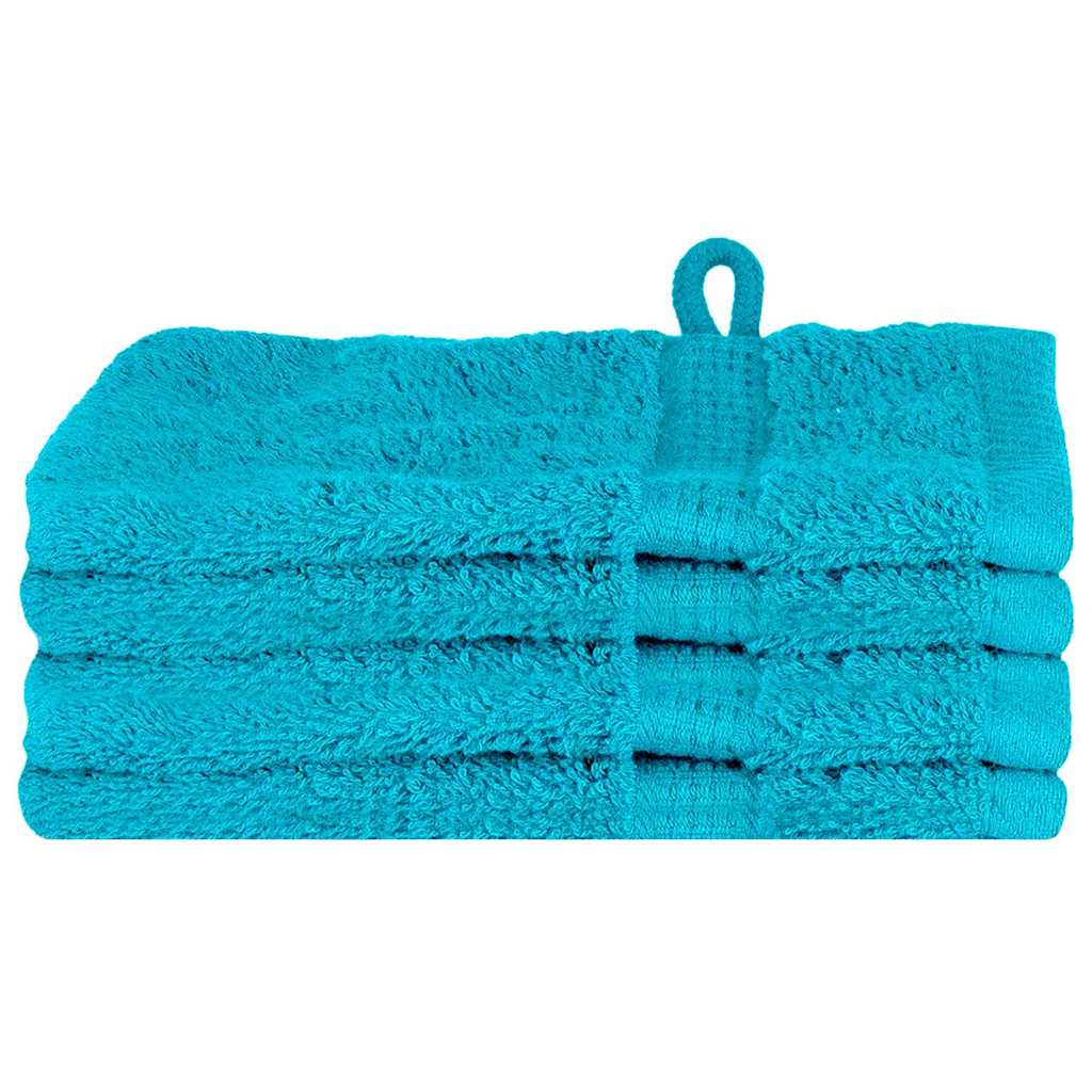 Washcloths 4 pcs Turquoise Cotton