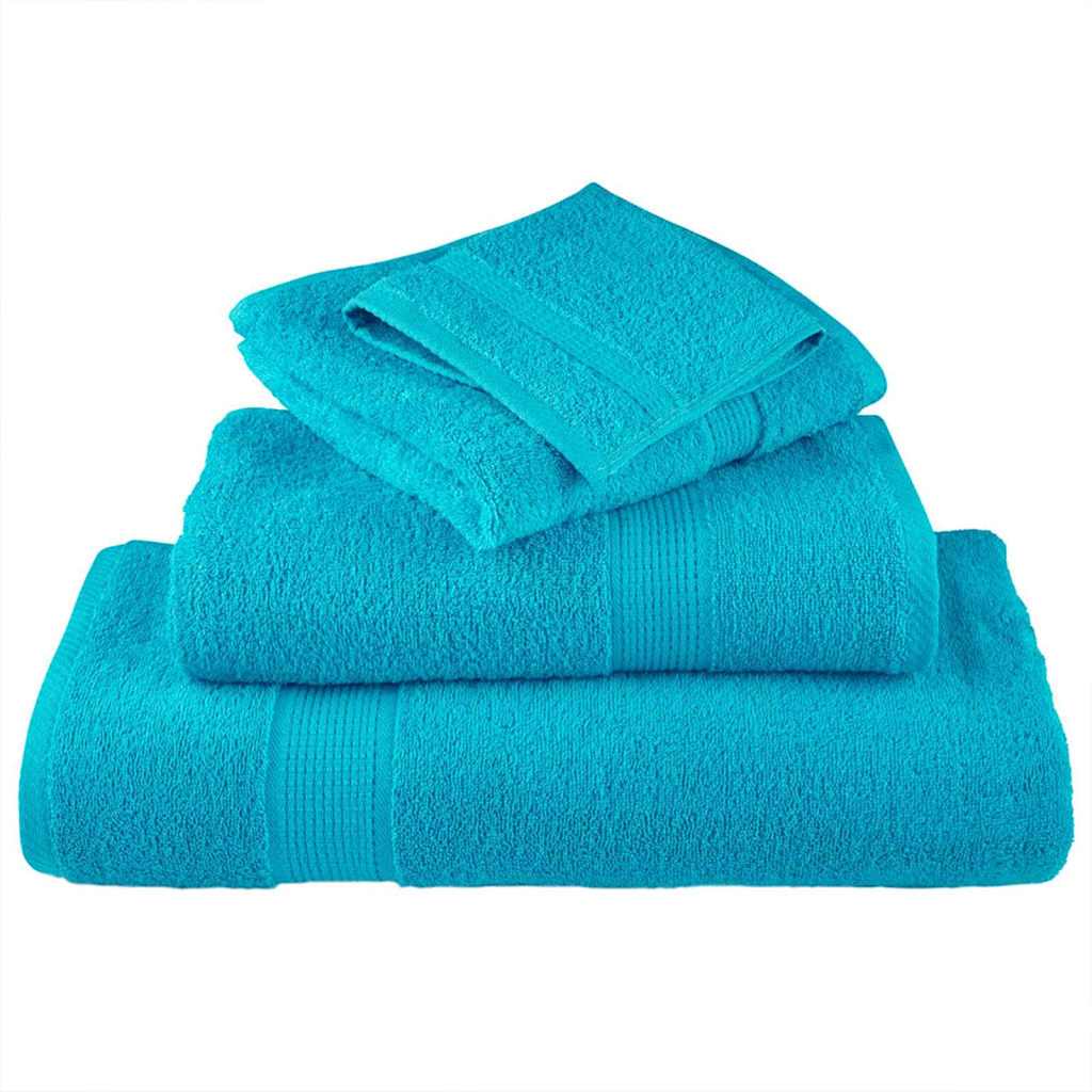 Washcloths 4 pcs Turquoise Cotton
