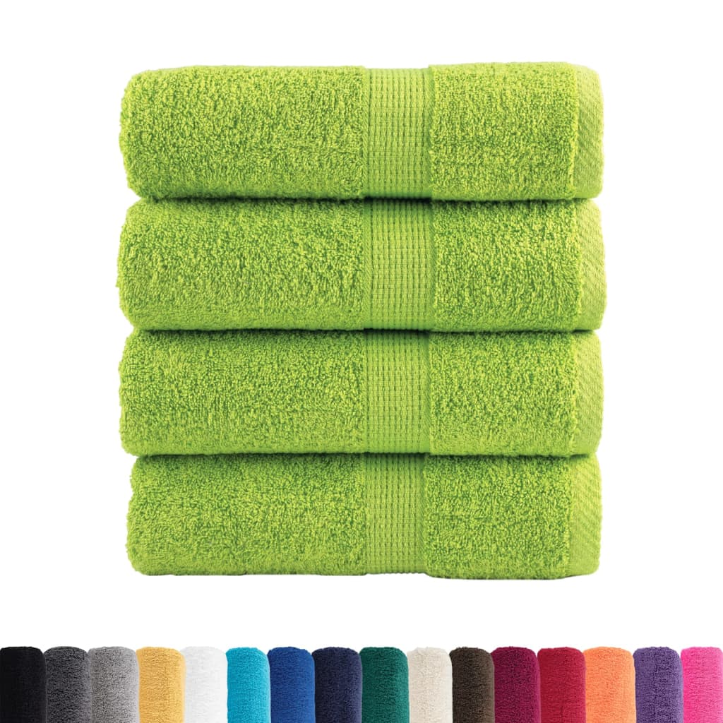 Premium Guest Towels SOLUND 4 pcs Apple Green 30x50 cm 600 gsm