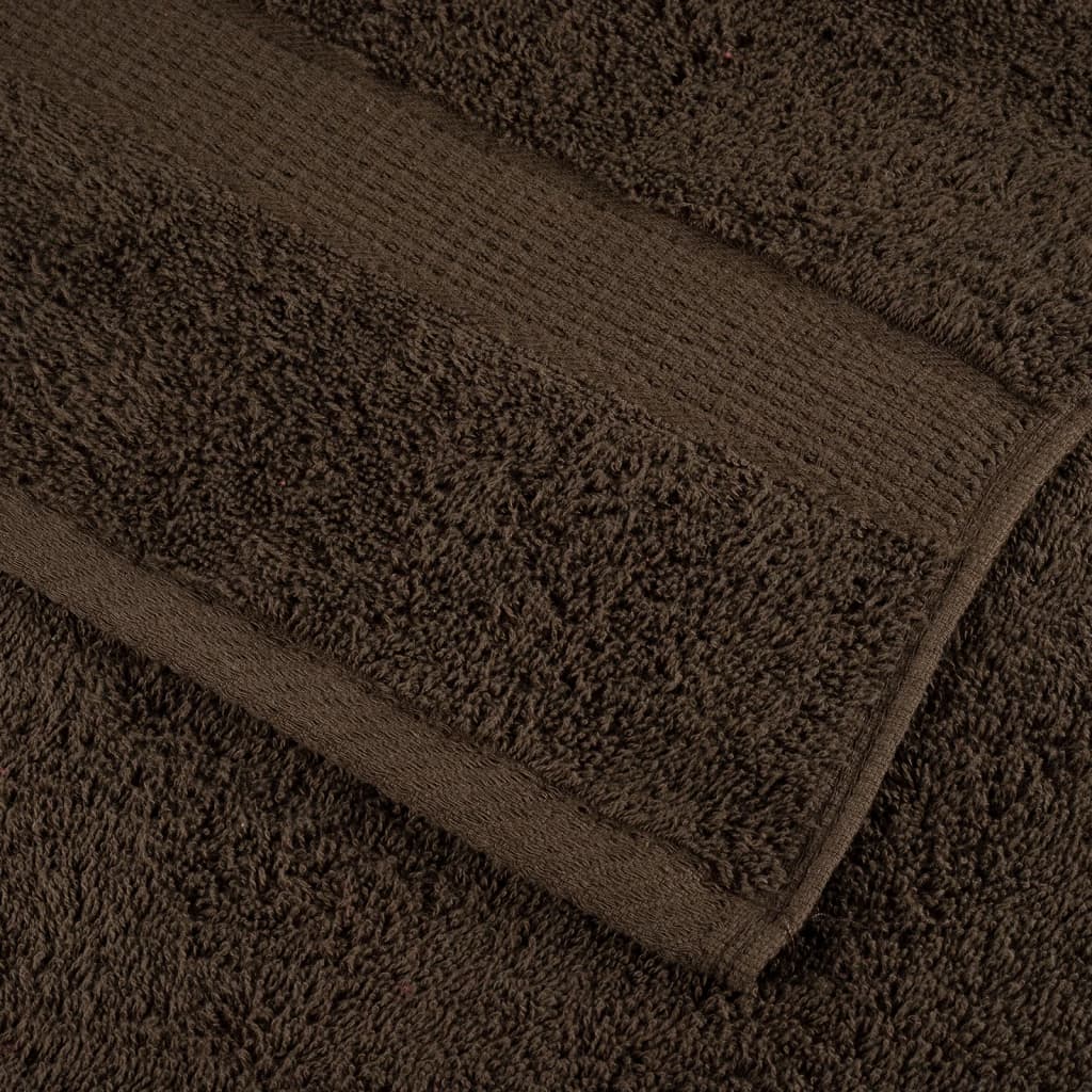 12 Piece Premium Towel Set SOLUND Brown 600 gsm
