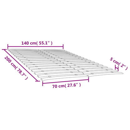 Bed Slats Replacements with 34 Slats 2 pcs 70x200 cm