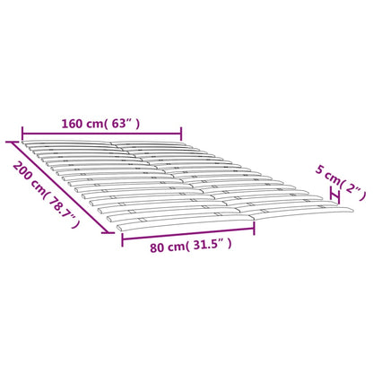 Bed Slats Replacements with 34 Slats 2 pcs 80x200 cm