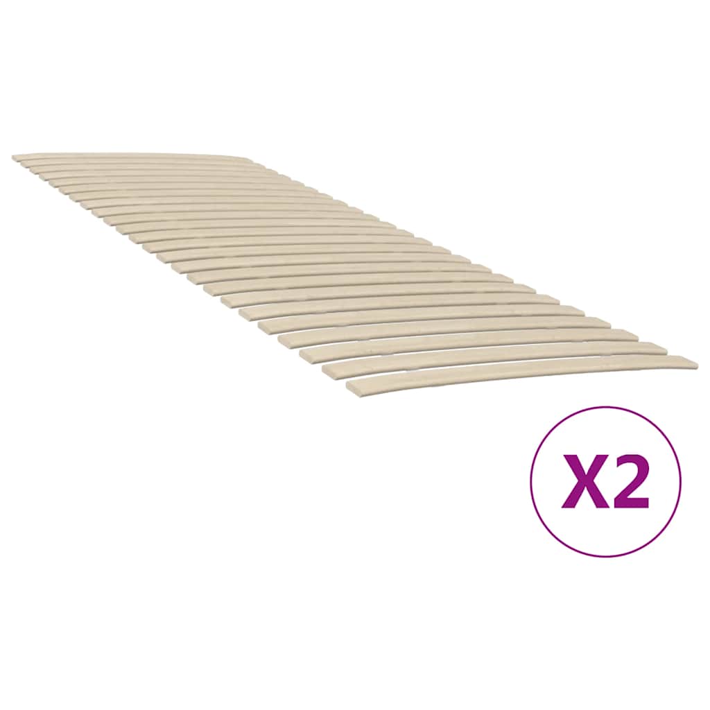 Bed Slats Replacements with 48 Slats 2 pcs 80x200 cm