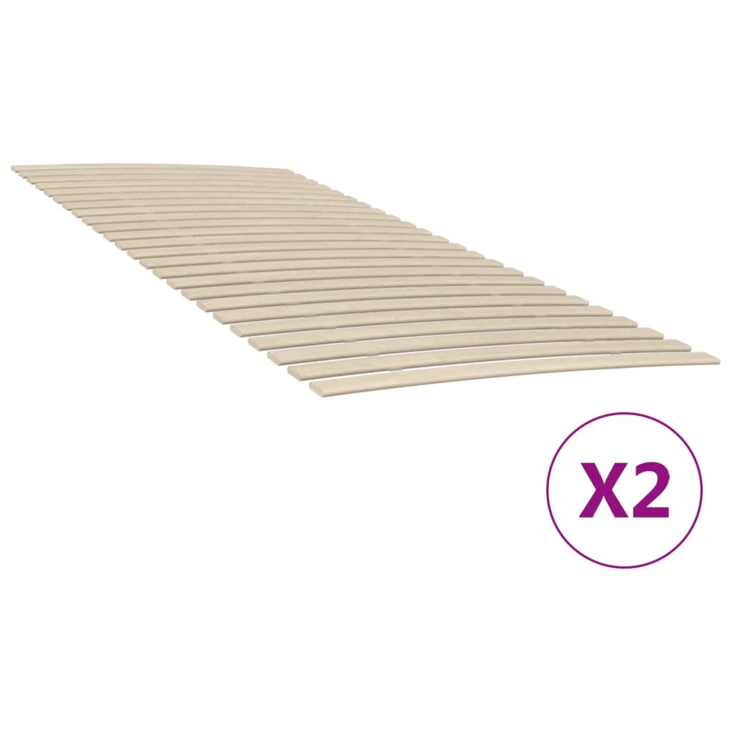 Bed Slats Replacements with 48 Slats 2 pcs 100x200 cm