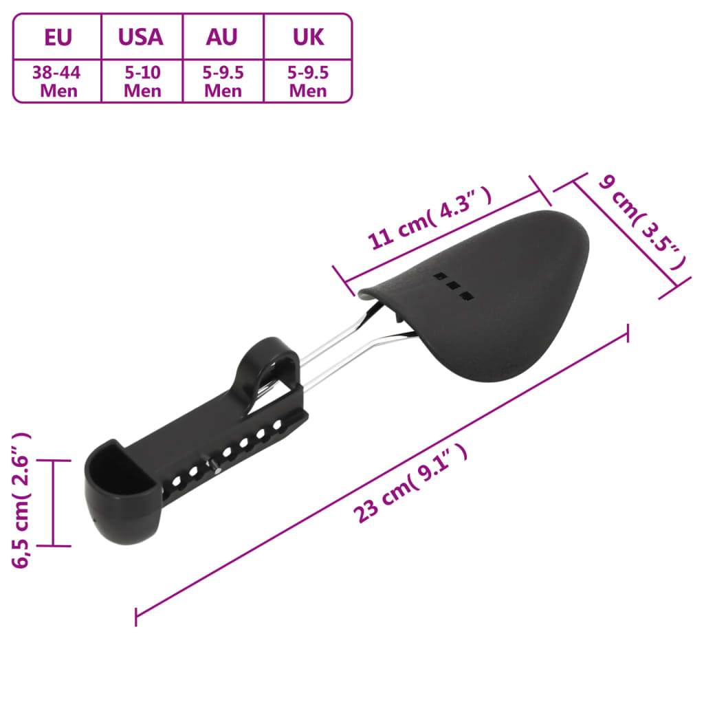 Shoe Trees 5 Pairs Black EU 38-44 Plastic