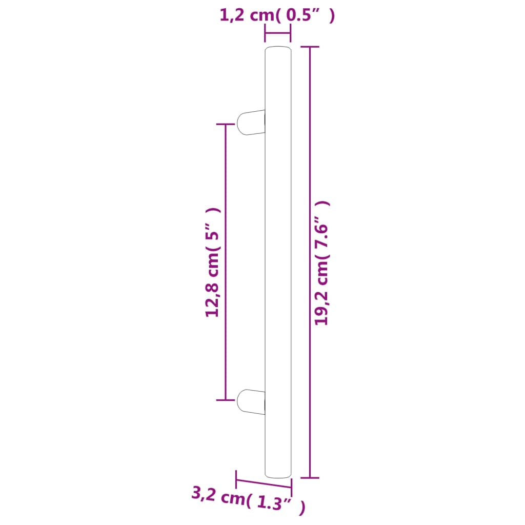 Cabinet Handles 20 pcs Silver 128 mm Stainless Steel