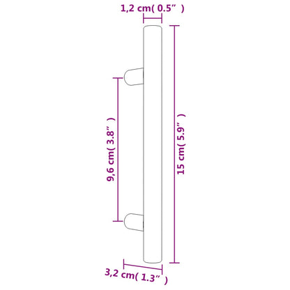 Cabinet Handles 20 pcs Black 96 mm Stainless Steel