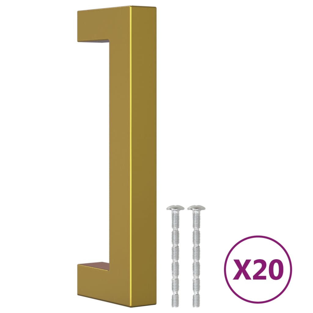Cabinet Handles 20 pcs Gold 96 mm Stainless Steel