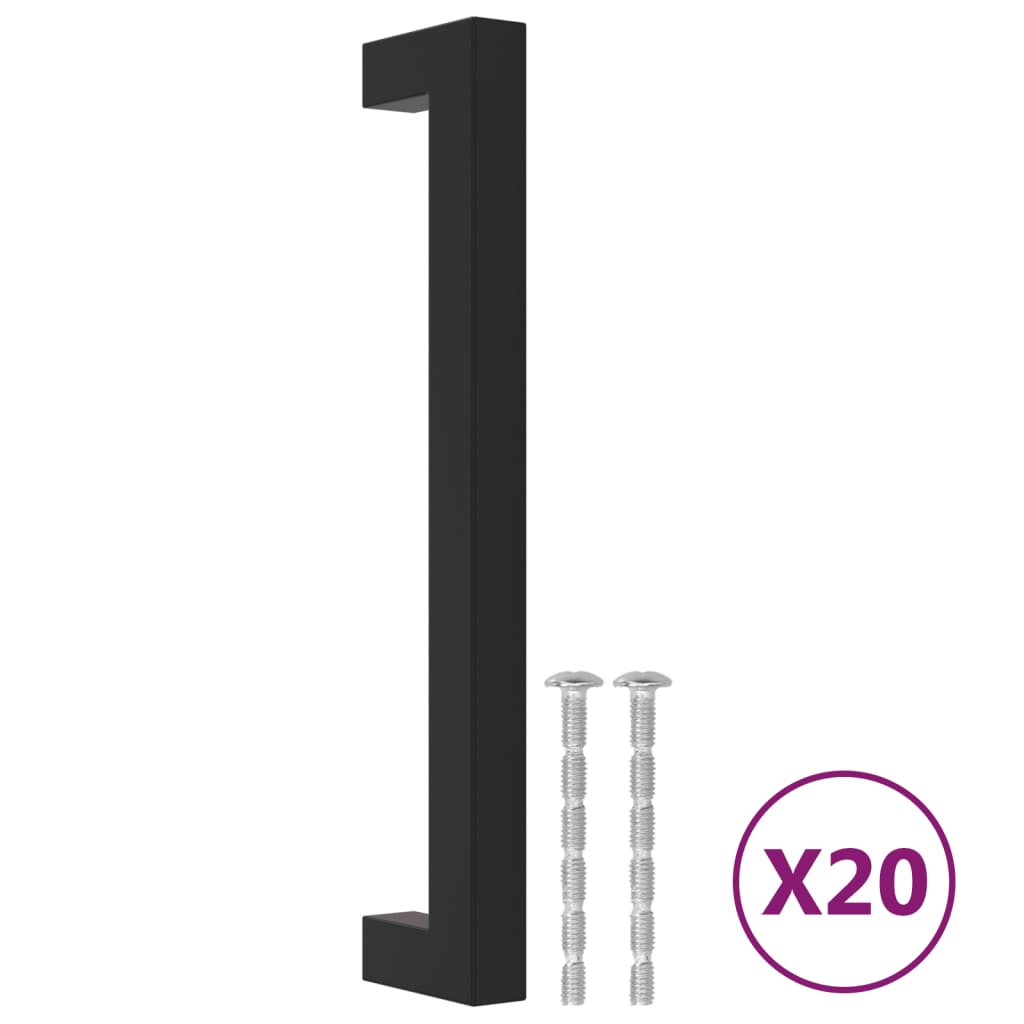 Cabinet Handles 20 pcs Black 160 mm Stainless Steel