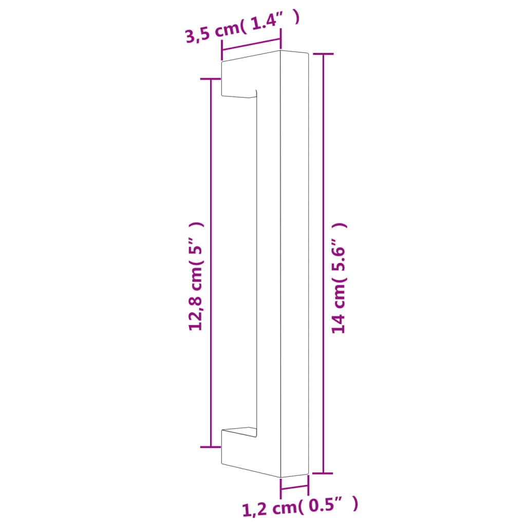 Cabinet Handles 20 pcs Bronze 128 mm Stainless Steel