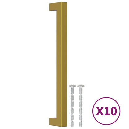 Cabinet Handles 10 pcs Gold 192 mm Stainless Steel