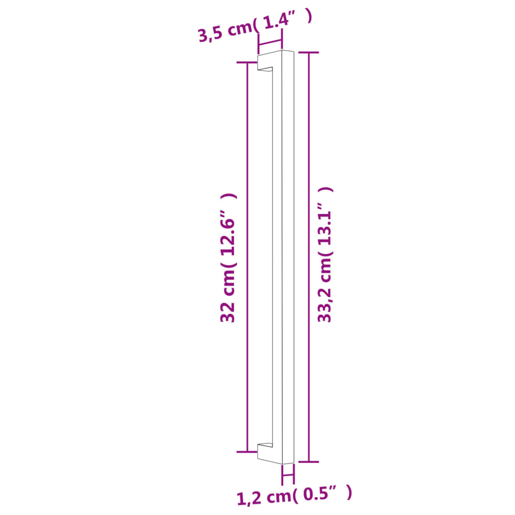 Cabinet Handles 10 pcs Gold 320 mm Stainless Steel