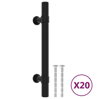 Cabinet Handles 20 pcs Black 96 mm Stainless Steel