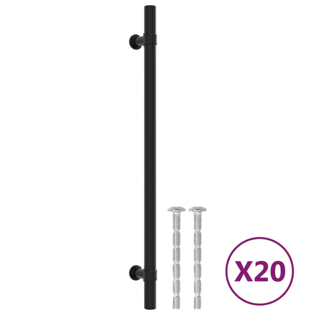 Cabinet Handles 20 pcs Black 224 mm Stainless Steel
