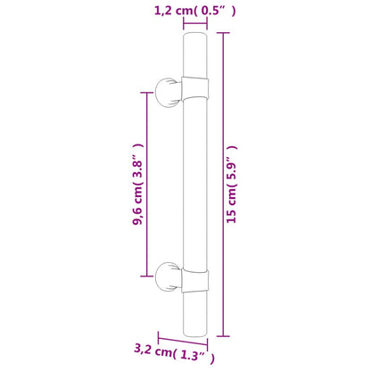 Cabinet Handles 20 pcs Bronze 96 mm Stainless Steel