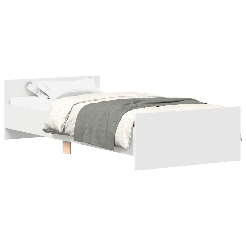 Bed Frame without Mattress White 90x200 cm Engineered Wood