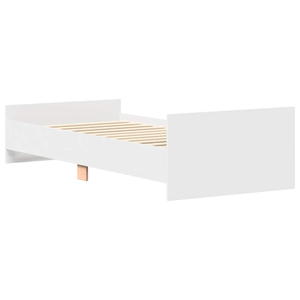 Bed Frame without Mattress White 90x200 cm Engineered Wood