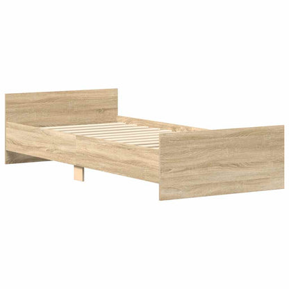 Bed Frame without Mattress Sonoma Oak 90x200 cm Engineered Wood