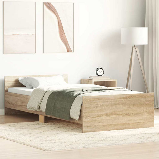 Bed Frame without Mattress Sonoma Oak 90x200 cm Engineered Wood