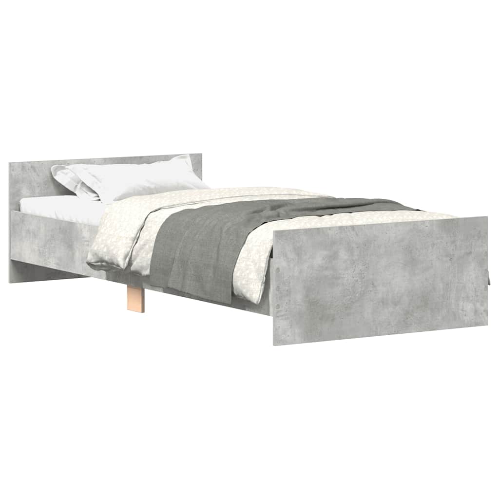 Bed Frame without Mattress Concrete Grey 90x200 cm
