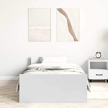 Bed Frame without Mattress White 100x200 cm Engineered Wood