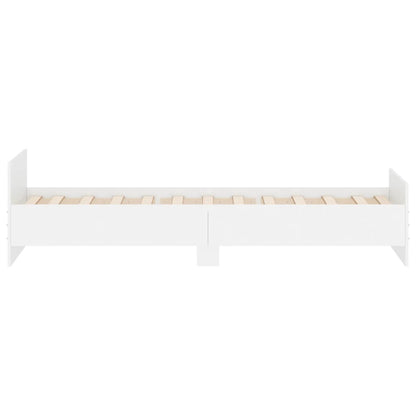 Bed Frame without Mattress White 100x200 cm Engineered Wood