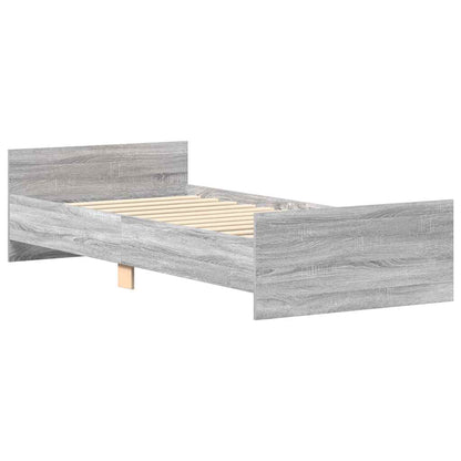 Bed Frame without Mattress Grey Sonoma 100x200 cm Engineered Wood