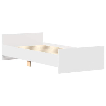 Bed Frame without Mattress White 90x190 cm Single Engineered Wood