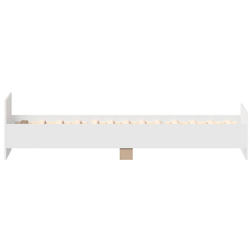 Bed Frame without Mattress White 90x190 cm Single Engineered Wood
