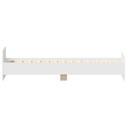 Bed Frame without Mattress White 90x190 cm Single Engineered Wood