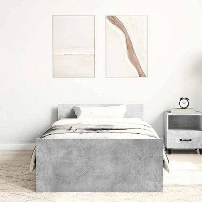 Bed Frame without Mattress Concrete Grey 90x190 cm Single
