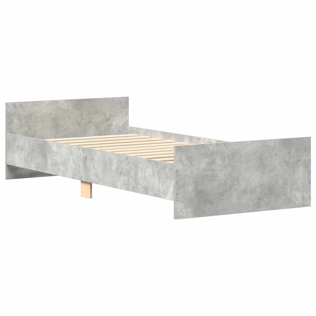 Bed Frame without Mattress Concrete Grey 90x190 cm Single