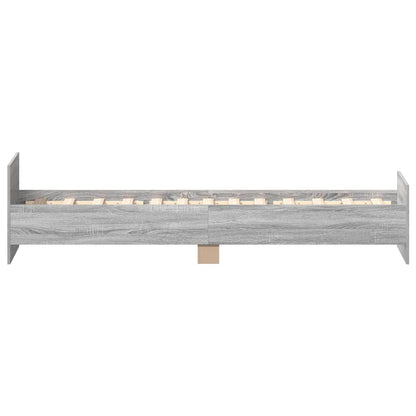 Bed Frame without Mattress Grey Sonoma 90x190 cm Single Engineered Wood