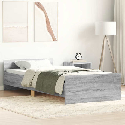 Bed Frame without Mattress Grey Sonoma 90x190 cm Single Engineered Wood