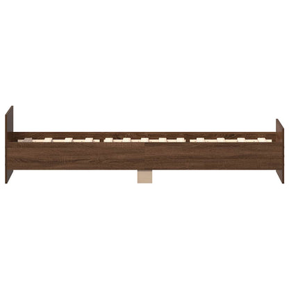 Bed Frame without Mattress Brown Oak 90x190 cm Single Engineered Wood