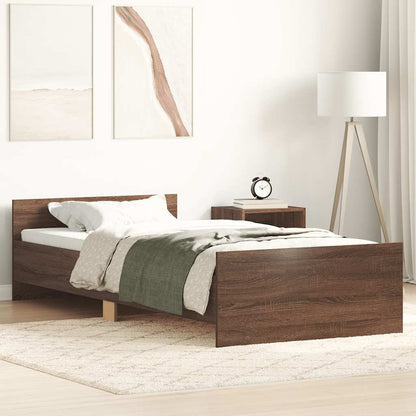 Bed Frame without Mattress Brown Oak 90x190 cm Single Engineered Wood