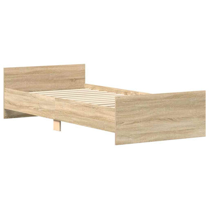 Bed Frame without Mattress Sonoma Oak 75x190 cm Small Single  Engineered Wood