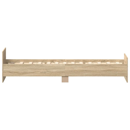 Bed Frame without Mattress Sonoma Oak 75x190 cm Small Single  Engineered Wood