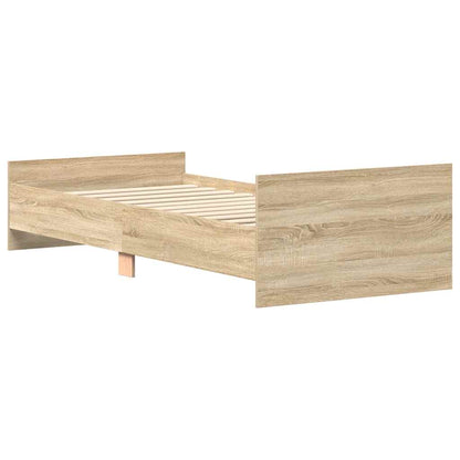 Bed Frame without Mattress Sonoma Oak 75x190 cm Small Single  Engineered Wood