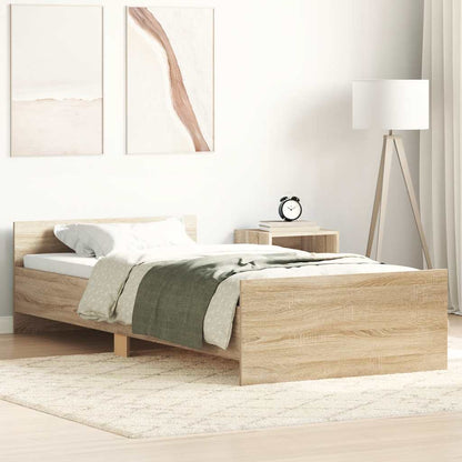 Bed Frame without Mattress Sonoma Oak 75x190 cm Small Single  Engineered Wood