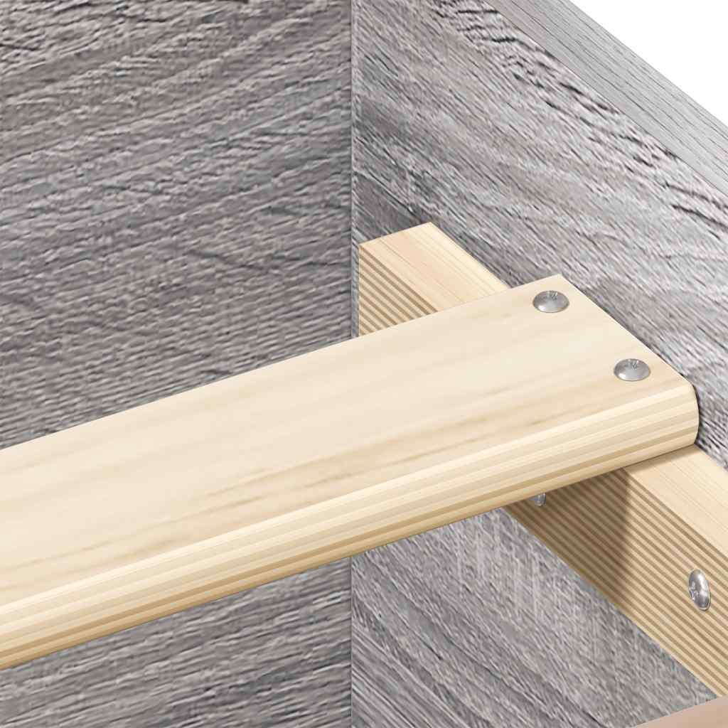 Bed Frame without Mattress Grey Sonoma 75x190 cm Small Single  Engineered Wood
