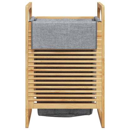 Laundry Basket with Grey Bag 32x30x36.5 cm Bamboo