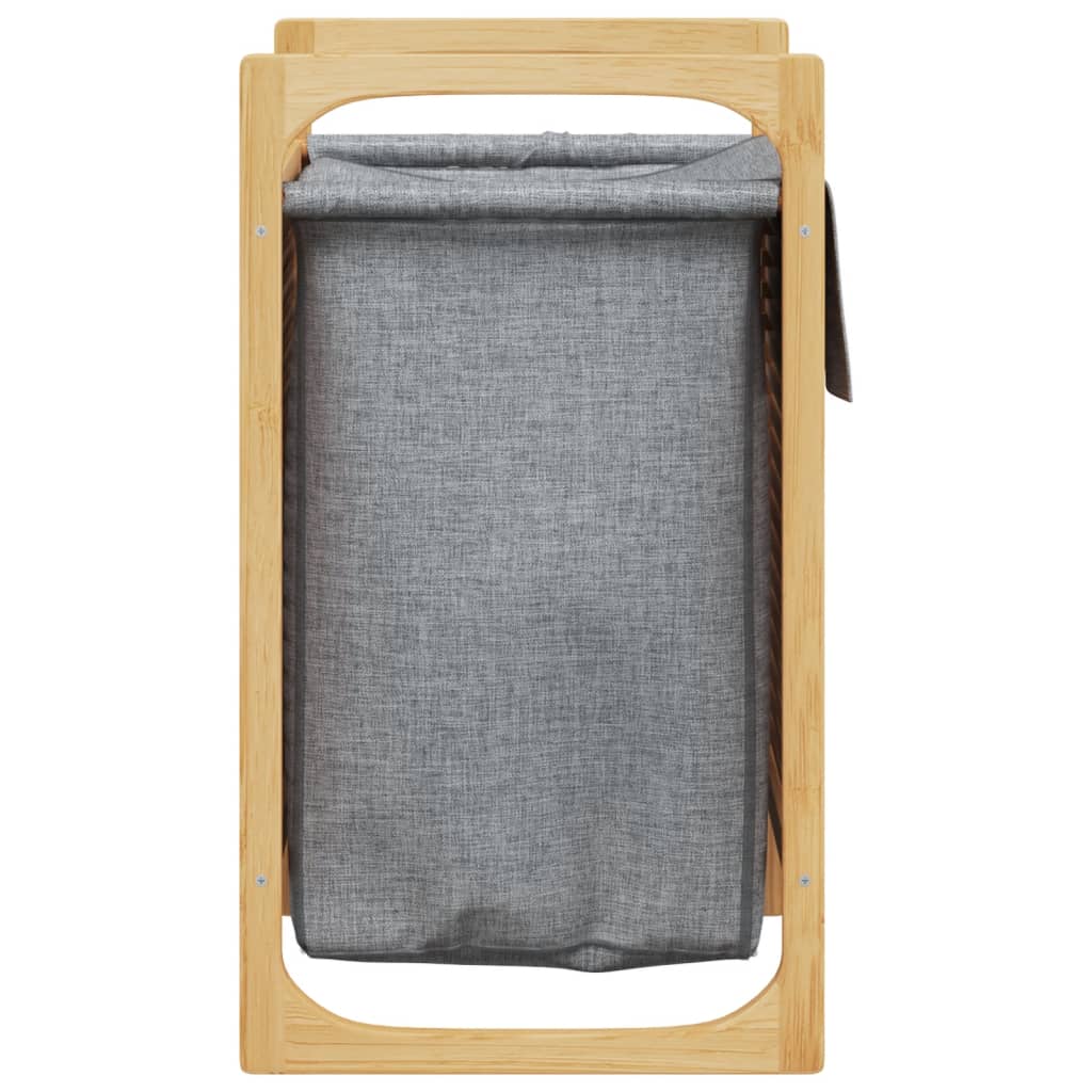 Laundry Basket with Grey Bag 32x30x36.5 cm Bamboo