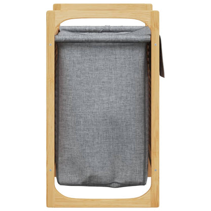 Laundry Basket with Grey Bag 32x30x36.5 cm Bamboo