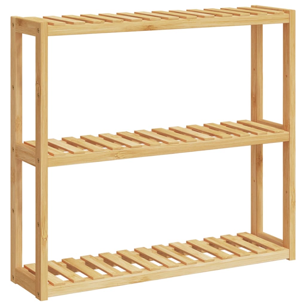 Bathroom Shelf 3-Tier Wall-mounted 60x15x54 cm Bamboo
