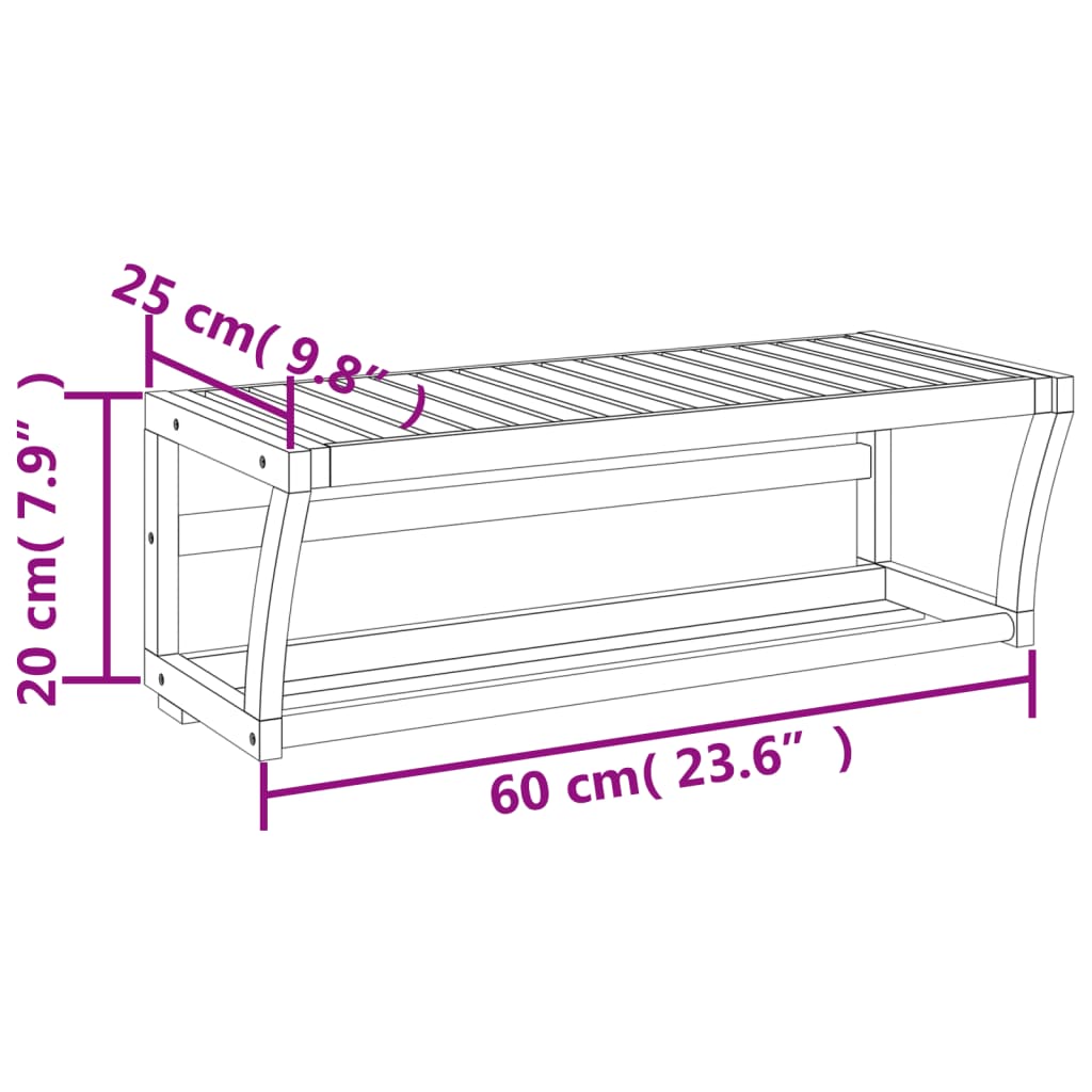Towel Shelf Wall-mounted 60x25x20 cm Bamboo
